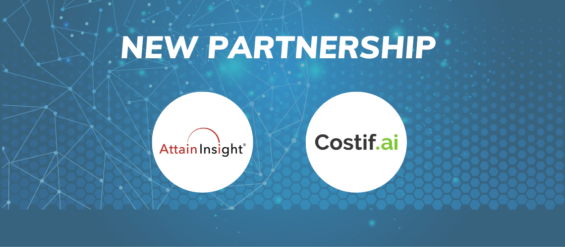 Image introducing the Costif.ai & Attain Insight Partnership Announcement