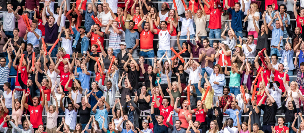 A group of fans at a sports event to represent the blog: How Privacy-First Facial Ticketing Can Transform the Fan Experience.