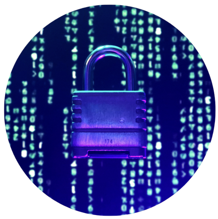 An image of a lock on a computer background